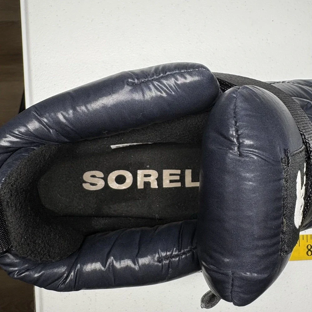 SOREL Womens Out N About Puffy Waterproof Winter Sneaker Boots Size 8 Navy‎ Blue